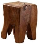 Massivmoebel24 Hocker UNIKA Teak Massivholz natur (Hocker, Massivholz montiert...