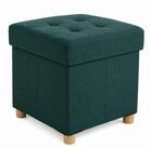 relaxdays Stauraumhocker Hocker mit Stauraum (1 St), Petrol