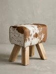 KADIMA DESIGN Sitzhocker Design Turnbock Sitzhocker Ziegenfell Braun / Wei&szlig; 40...