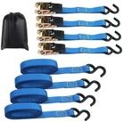 LuxusKollektion Zurrgurt Spanngurte Set 4x 5m blau 800kg Ratschenhaken (4-St)