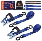 LuxusKollektion Spanngurt Spanngurte mit Ratsche S Haken 2 Stk Blau 6m (2-St)