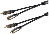 S-Conn BlackCotton Stereo Cinch Kabel, 1,0m Audio-Kabel