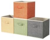 LuxusKollektion Faltbox Aufbewahrungsbox Stoff faltbar Griffe 4-farbige-set 27...