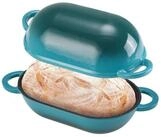 LuxusKollektion Brotbackform Gusseisen Brotbackform mit Deckel 23cm Blau-Gr&uuml;n