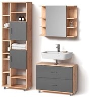 Livinity&reg; Badm&ouml;bel-Set Eisak, Anthrazit/Goldkraft Eiche, 3-teilig, (3-St)