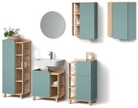 Livinity&reg; Badm&ouml;bel-Set Marano, Blau-Grau, 6-teilig, (6-St)