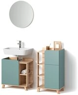 Livinity&reg; Badm&ouml;bel-Set Marano, Blau-Grau, 3-teilig, (3-St)