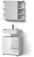 Livinity&reg; Badm&ouml;bel-Set Eisak, Wei&szlig; Hochglanz, 2-teilig, (2-St)