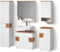 Livinity&reg; Badm&ouml;bel-Set Tanaro, Wei&szlig;, 5-teilig, (5-St)