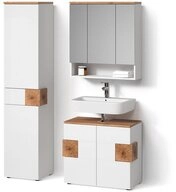 Livinity&reg; Badm&ouml;bel-Set Tanaro, Wei&szlig;, 3-teilig, (3-St)