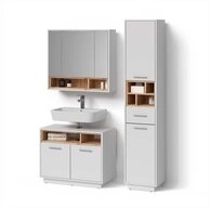 Livinity&reg; Badm&ouml;bel-Set Temo, Wei&szlig;, 3-teilig, (3-St)