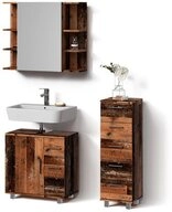 Livinity&reg; Badm&ouml;bel-Set Eisak, Eiche rustikal, 3-teilig, (3-St)