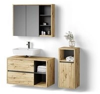 Livinity&reg; Badm&ouml;bel-Set Vomano, Braun, 3-teilig, (3-St)