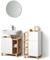 Livinity&reg; Badm&ouml;bel-Set Marano, Sonoma/Wei&szlig;, 3-teilig, (3-St)