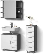 Livinity&reg; Badm&ouml;bel-Set Eisak, Anthrazit, 3-teilig, (3-St)