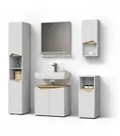 Livinity&reg; Badm&ouml;bel-Set Timavo, Wei&szlig;, 5-teilig, (5-St) wei&szlig;