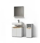 Livinity&reg; Badm&ouml;bel-Set Timavo, Wei&szlig;, 3-teilig, (3-St)
