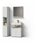 Livinity&reg; Badm&ouml;bel-Set Timavo, Wei&szlig;, 3-teilig, (3-St) wei&szlig;
