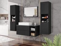 MIRJAN24 Badm&ouml;bel-Set Kertos Rillen III, (5er-Set, Spiegel, Waschbeckenschrank,