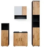 Vicco Badm&ouml;bel-Set Irma, Goldkraft Eiche/Anthrazit, 4-teilig, (4-er Set,...
