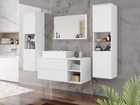 MIRJAN24 Badm&ouml;bel-Set Kertos Rillen III, (5er-Set, Spiegel, Waschbeckenschrank,
