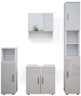 Vicco Badm&ouml;bel-Set Irma, Wei&szlig; Hochglanz, 4-teilig, (4-er Set, 4-St., 4er Set)