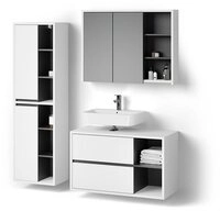 Livinity&reg; Badm&ouml;bel-Set Vomano, Wei&szlig;, 3-teilig, (3-St)