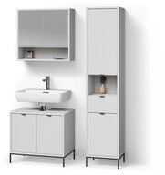 Livinity&reg; Badm&ouml;bel-Set ATERNO, Wei&szlig;, 3-teilig, (3-St)