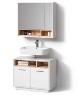 Livinity&reg; Badm&ouml;bel-Set Temo, Wei&szlig;, 2-teilig, (2-St)