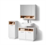 Livinity&reg; Badm&ouml;bel-Set Temo, Wei&szlig;, 3-teilig, (3-St)