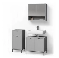 Livinity&reg; Badm&ouml;bel-Set ATERNO, Grau, 3-teilig, (3-St)