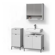 Livinity&reg; Badm&ouml;bel-Set ATERNO, Wei&szlig;, 3-teilig, (3-St)