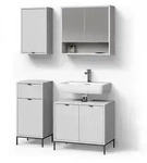 Livinity&reg; Badm&ouml;bel-Set ATERNO, Wei&szlig;, 4-teilig, (4-St) wei&szlig;