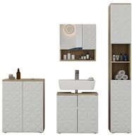 Vicco Badm&ouml;bel-Set Edge, Wei&szlig;, 4-teilig, (4-St., 4er Set)
