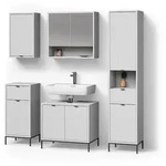 Livinity&reg; Badm&ouml;bel-Set ATERNO, Wei&szlig;, 5-teilig, (5-St) wei&szlig;