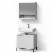 Livinity&reg; Badm&ouml;bel-Set ATERNO, Wei&szlig;, 2-teilig, (2-St)