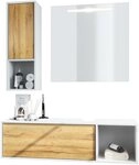 Vladon Badm&ouml;bel-Set La Costa, (Badezimmer-Set mit 1 H&auml;ngeschrank, 1...