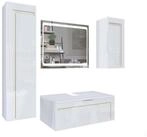 Vladon Badm&ouml;bel-Set Aloha V2, (Badezimmer-Set mit 2 Hochschr&auml;nken, 1...