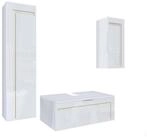 Vladon Badm&ouml;bel-Set Aloha V2, (Badezimmer-Set, mit 2 Hochschr&auml;nken und 1