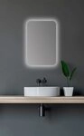 Talos Badezimmerspiegelschrank oval, BxH: 40x60 cm, aus Alumunium und Echtglas,...