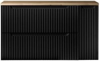 Lomadox Waschbeckenschrank NEWPORT-56-BLACK 100cm, in schwarz mit Eiche,...