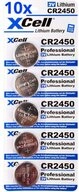 XCell 50x CR2450 Lithium-Knopfzelle 3V / 620mAh (10x 5er Pack) Knopfzelle