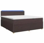 vidaXL Bett Boxspringbett mit Matratze Dunkelbraun 140 x 190 cm Stoff (1-tlg)