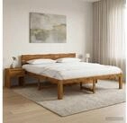 vidaXL Bettgestell vidaXL Doppelbettgestell mit Kopfteil ROSTOCK Natur 193 x...