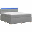 vidaXL Bett Boxspringbett mit Matratze Hellgrau 180 x 200 cm Stoff (1-tlg)