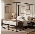 CLP Bett Batoni (1er, 1er), Himmelbett aus Metall, mit Lattenrost