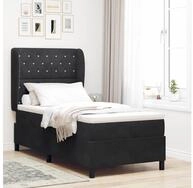 vidaXL Bettgestell vidaXL Boxspringbett mit Matratze Schwarz 190 x 90 cm Samt