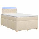 vidaXL Bett Boxspringbett mit Matratze Creme 120 x 200 cm Stoff (1-tlg)