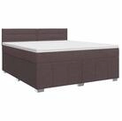 vidaXL Bett Boxspringbett mit Matratze Dunkelbraun 180 x 200 cm Stoff (1-tlg)