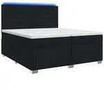 vidaXL Bett Boxspringbett mit Matratze Schwarz 200 x 200 cm Stoff (1-tlg)...